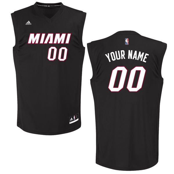 Men Miami Heat Adidas Black Custom Chase NBA Jersey